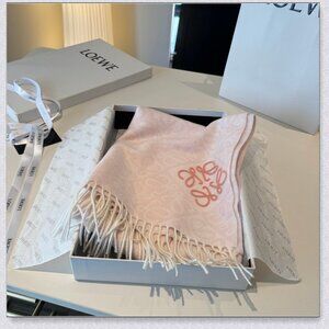 LOEWE Oversized Fringe Scarf Anagram Logo